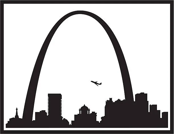 Vector illustration of St Louis Skyline Silhouette