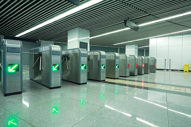 istock interior of the modern architectural at subway turnstile gate 160780170