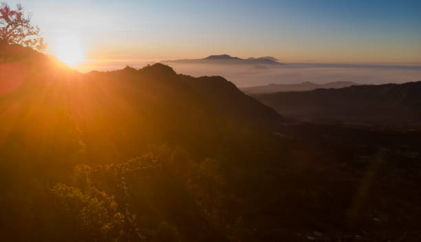 istock Stunning Aerial View of Sunrise at Mount Bromo, East Java | Volcanic Landscape 1607809050