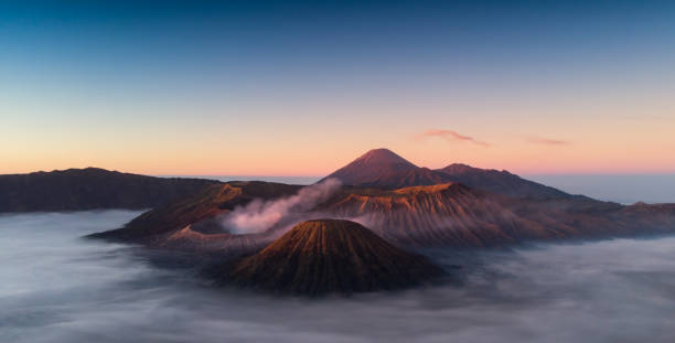 Stunning Aerial View of Sunrise at Mount Bromo, East Java | Volcanic Landscape