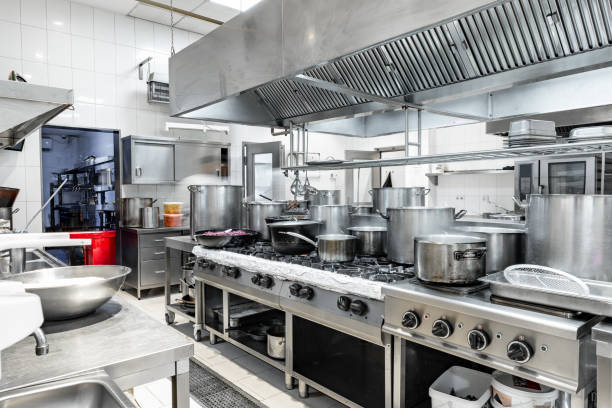 istock Kitchen appliances in professional kitchen in a modern restaurant 1607819778