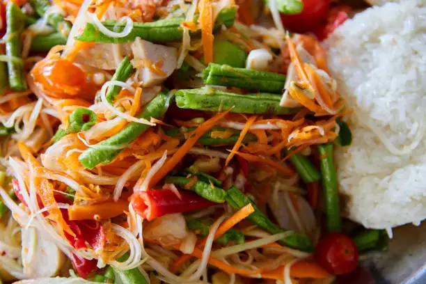 Photo of Close-up of papaya salad on plate