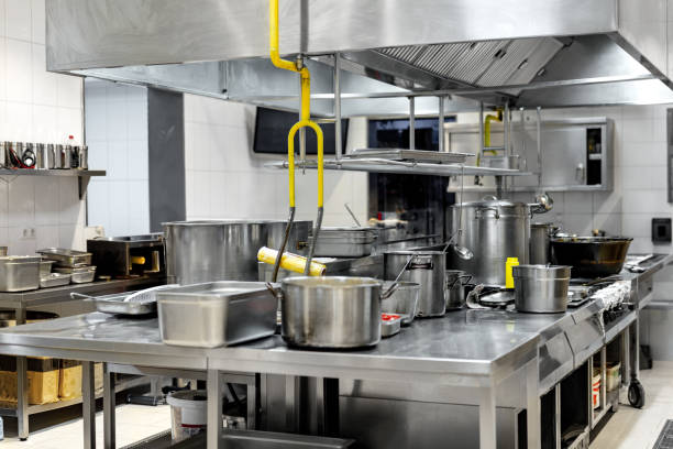 istock Kitchen appliances in professional kitchen in a modern restaurant 1607834043