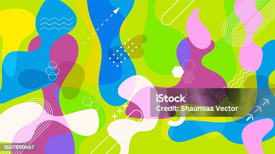 istock Modern liquid gradient abstract background with geometric element design 1607890467