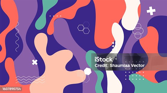 istock Modern liquid gradient abstract background with geometric element design 1607890754