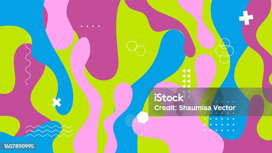 istock Modern liquid gradient abstract background with geometric element design 1607890995