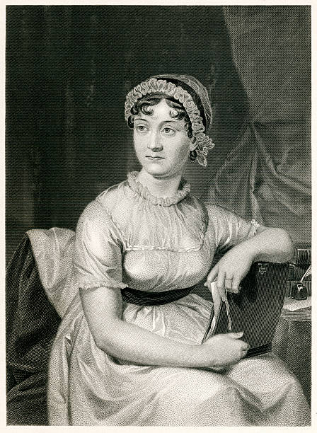 Jane Austen Engraving From 1873 Featuring The English Writer, Jane Austen.  Austen Lived From 1775 Until 1817. fame illustrations stock illustrations