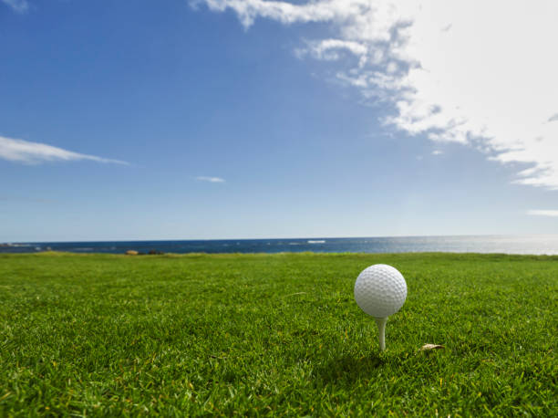 istock Golf Ball green right on the ocean 160790284