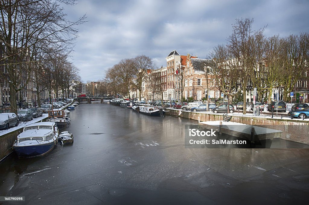 冷凍カナルス、ブロウウェルスグラクト、アムステルダム,オランダ-2013 年 - アイススケートのロイヤリティフリーストックフォト