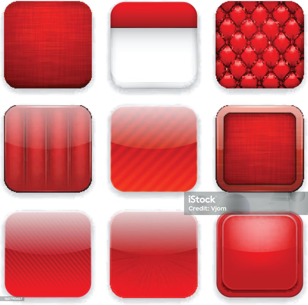 Vermelho ícones de aplicativo. - Vetor de Algodão - Material Têxtil royalty-free