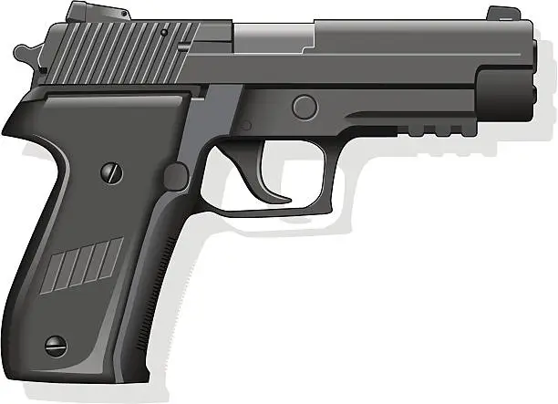 Vector illustration of Sig Sauer P226 service-type pistol