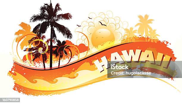 열대 하와이 배경기술 갈매기에 대한 스톡 벡터 아트 및 기타 이미지 - 갈매기, 갈색, 나무