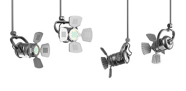 istock Set of spotlights on white 160791106