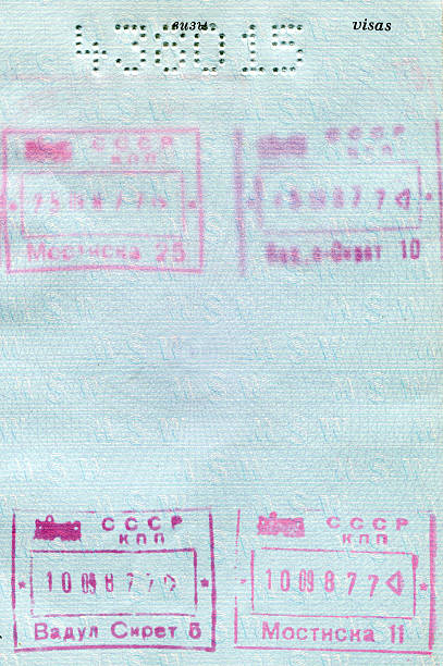 istock Vintage page from Polish passport 160791278