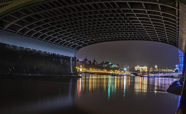 River by night stock photo