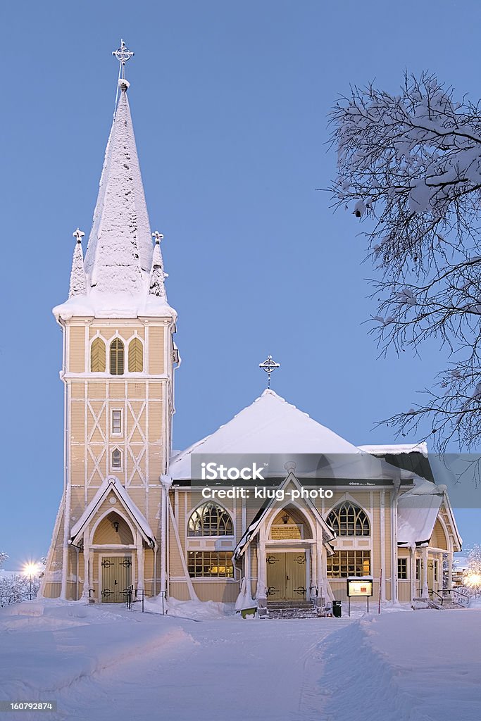 아르비사우르 교회 겨울, 스웨덴 - 로열티 프리 교회 스톡 사진