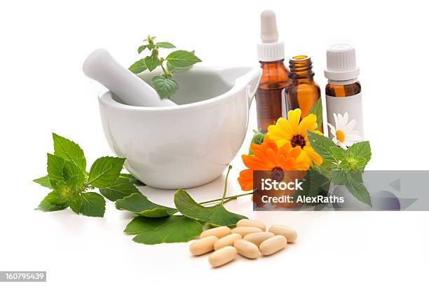 Alternative Medicine Stock Photo - Download Image Now - Capsule - Medicine, Cut Out, Leaf