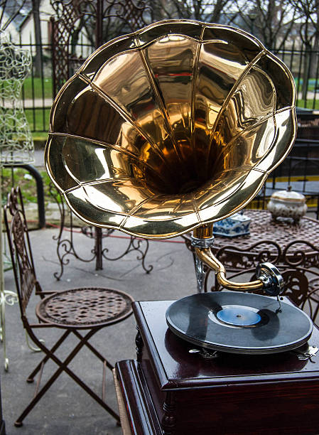 Gramophone for sale at flea market in Paris.
