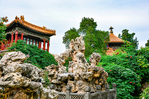 The Imperial Palace of China - the imperial garden within the Forbidden City, was a resting and entertainment place for emperors during the Ming and Qing dynasties.