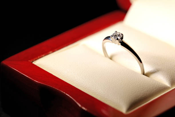 istock white gold ring with brilliant cut diamond 1607957741