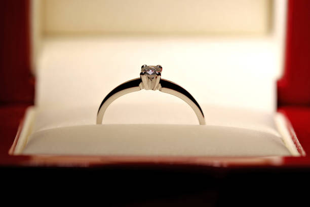 istock white gold ring with brilliant cut diamond 1607957743