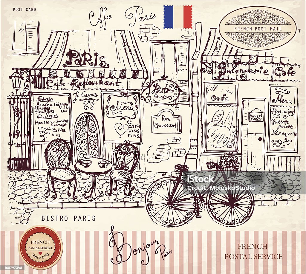 bistro w Paryżu - Grafika wektorowa royalty-free (Paryż)