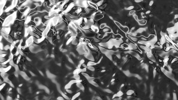 istock 3d render illustration -  Chrome background with glossy liquid metal effect. Great for your design web or print projects. 1607978009