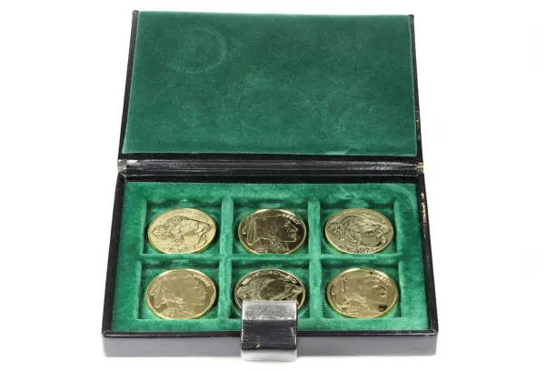 Photo of 1 ounce American Buffalo gold bullion coins