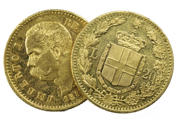 istock Italian 20 Lira gold coins 1608046117