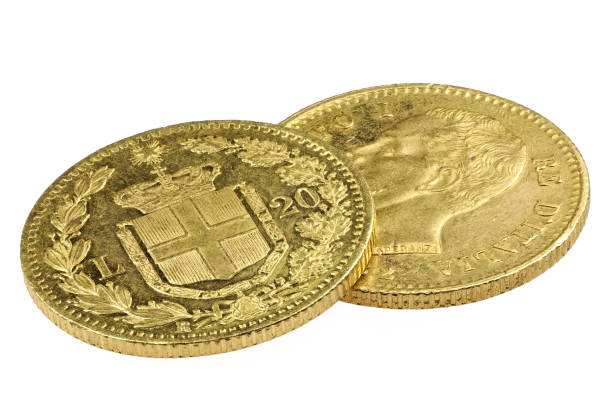 istock Italian 20 Lira gold coins 1608046627
