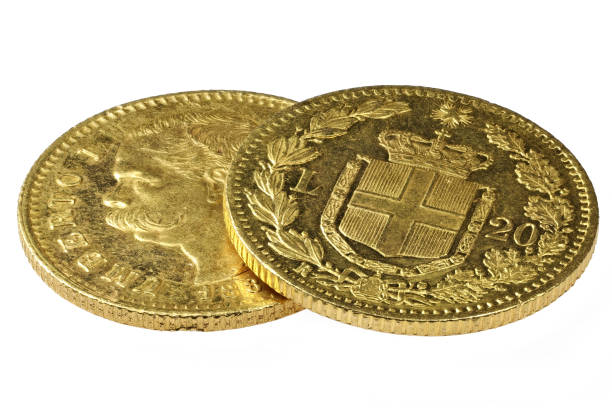 istock Italian 20 Lira gold coins 1608046629