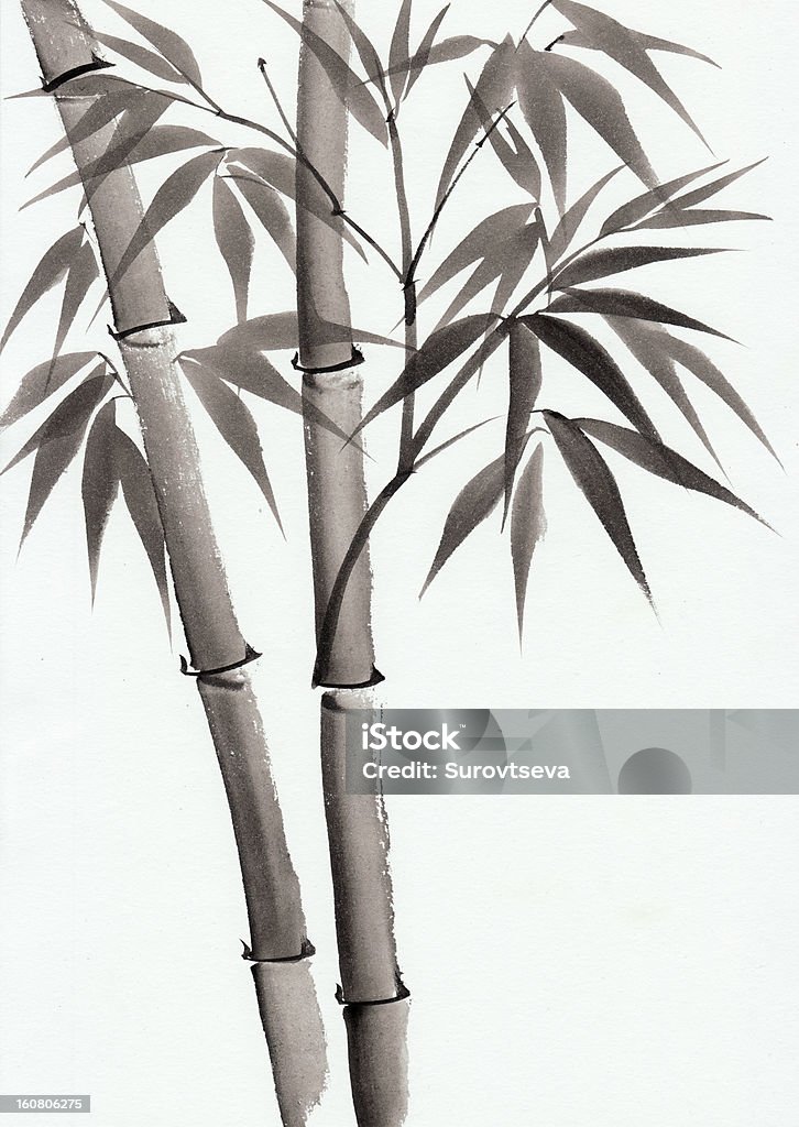 Aquarell von Bambus - Lizenzfrei Aquarell Stock-Illustration
