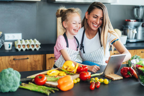 istock Mother and daughter in the kitchen 1608082461