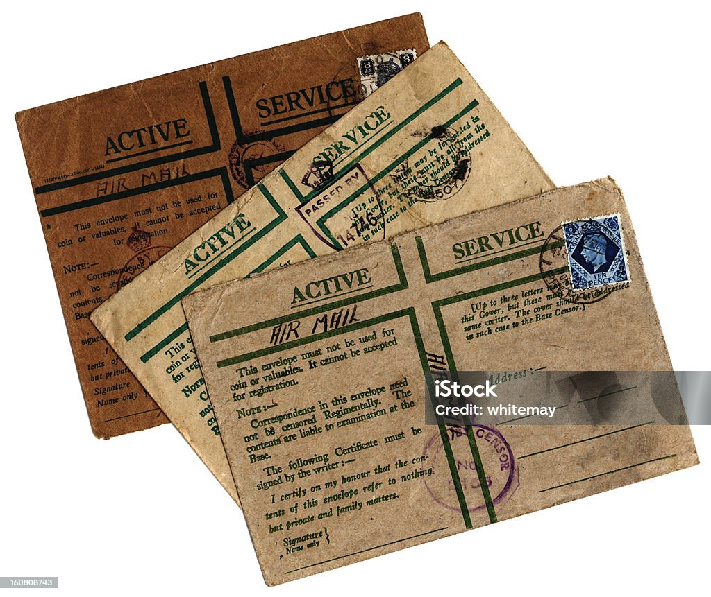 Drei der "aktive Service-Umschläge - Lizenzfrei Briefmarke Stock-Foto