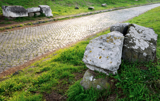 Perge, or Perga is ancient Anatolian city in Pamphylia. Palaestra and gymnasium ruins. Antalya region, Turkey (Turkiye). Travel and ancient history concept