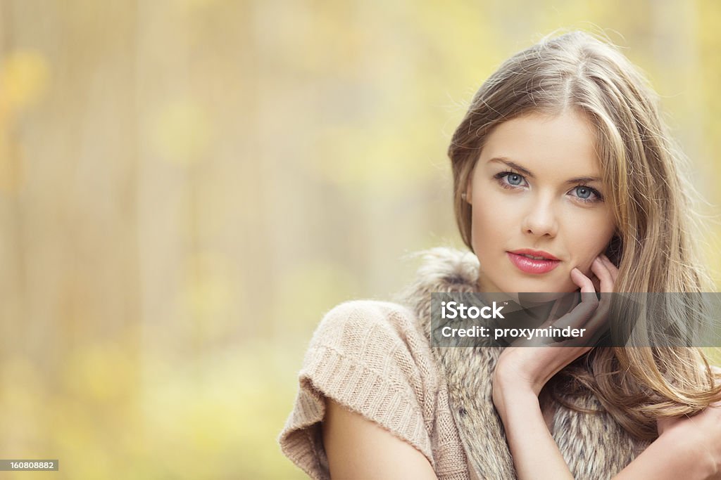 Autumn Beauty young woman portrait in autumn, shallow focus  Autumn Stock Photo