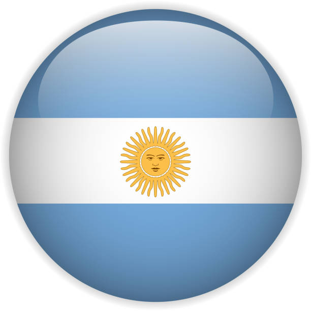 аргентина флаг глянцевый кнопку - government computer icon glass shiny stock illustrations