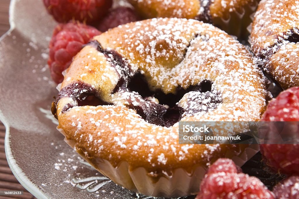 cookies de framboesa com frutas frescas - Foto de stock de Assar royalty-free