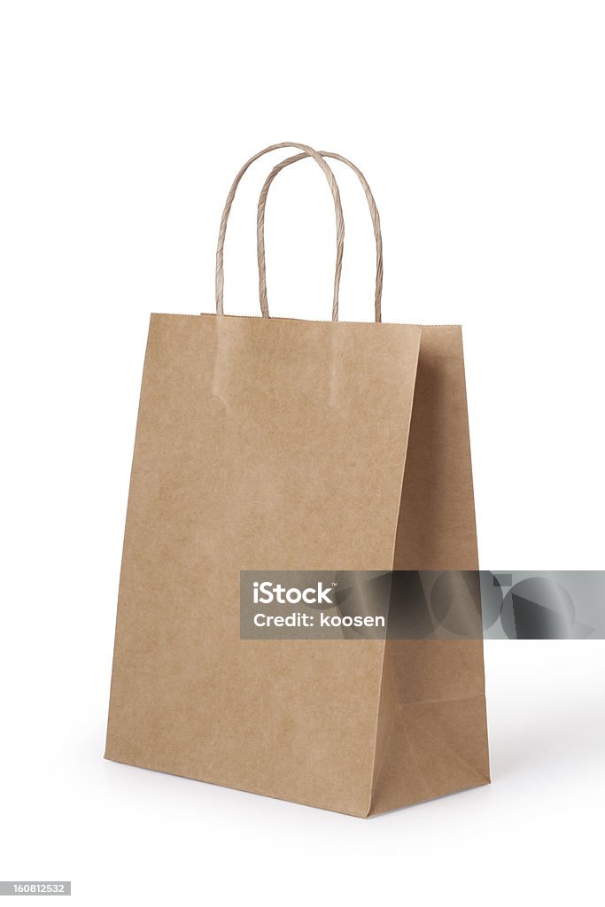 shopping bag Brown shopping bag isolated on a white background Bag Stock Photo