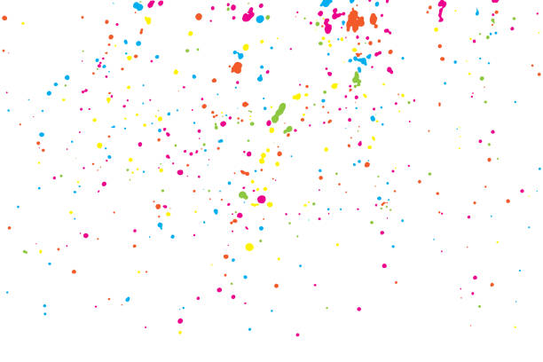 istock Colorful confetti isolated on white background. Abstract white background with many splattered paint. Ink drops. Vector. 1608142846
