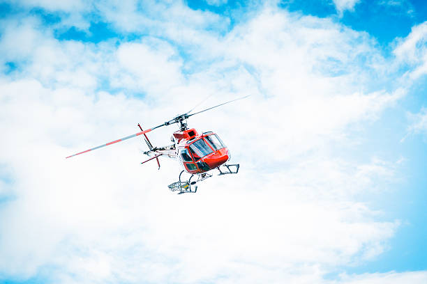 red helicopter stock photo