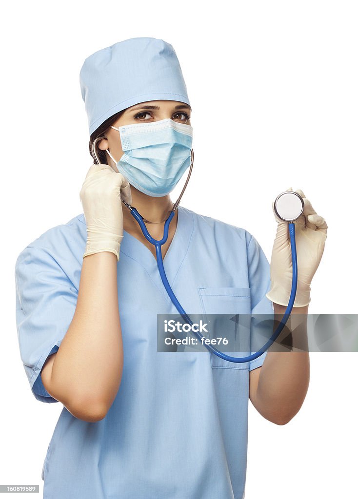 Retrato de joven médico con un estetoscopio - Foto de stock de Adulto libre de derechos