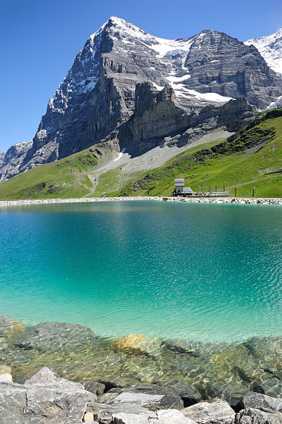 istock Swiss Mountains at Bernese Alps Reflecting in Reservoir 160820501
