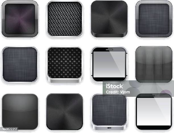 Icone Di App Nero - Immagini vettoriali stock e altre immagini di Acciaio - Acciaio, Applicazione mobile, Attrezzatura