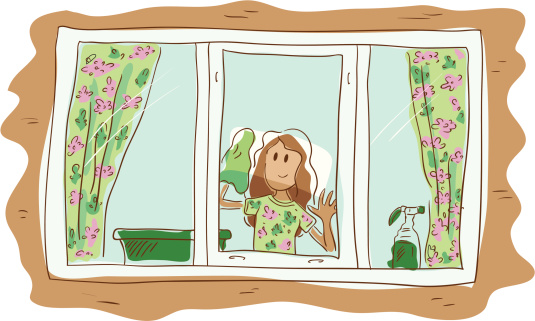 Window Clean Animation Window Cleaning Stock Illustration - Download Image Now - Adult, Blue ...