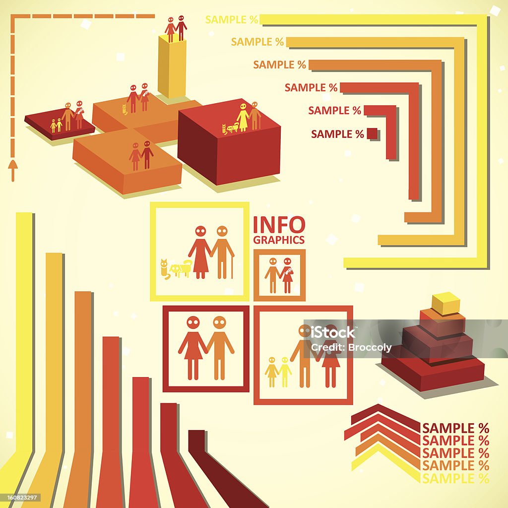 Laranja infographics conjunto - Royalty-free Apresentação - Discurso arte vetorial