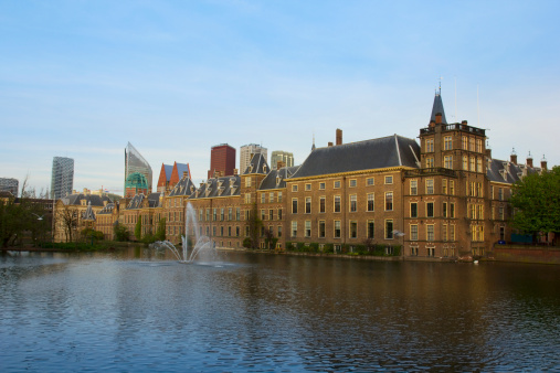 city center of Den Haag with Binnenhof, house of government, Netherlands
