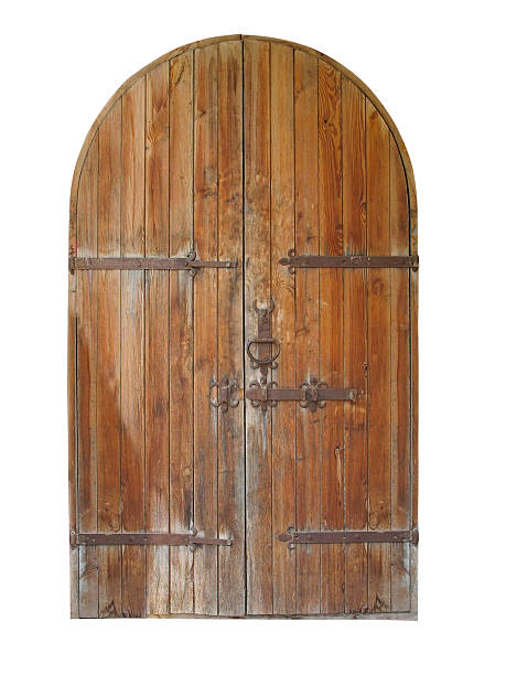 istock vintage wooden door isolated over white 160824865