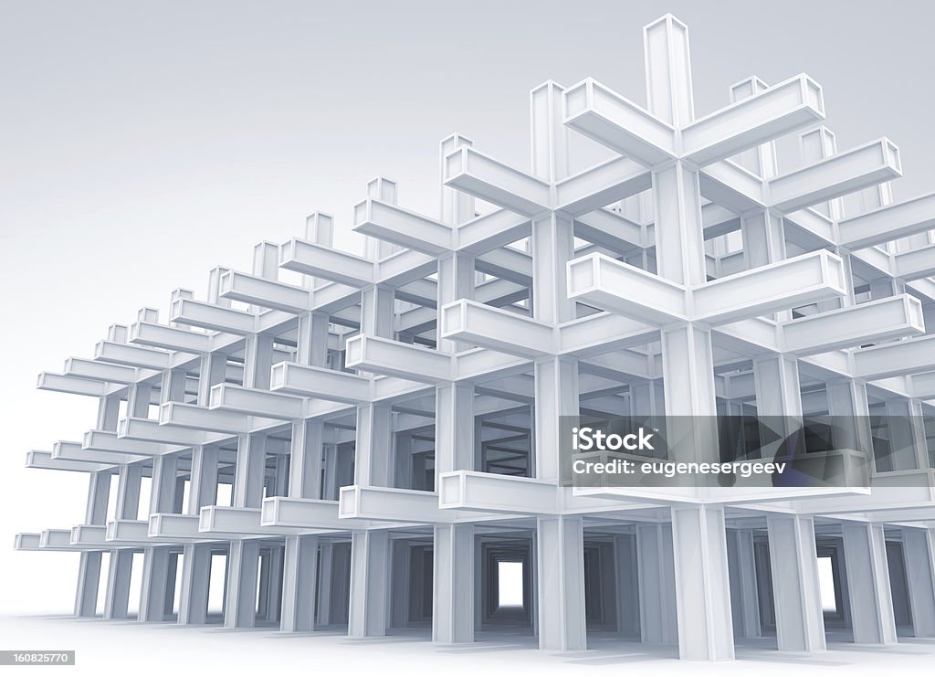 Moderna construção braced branco - Foto de stock de Abstrato royalty-free