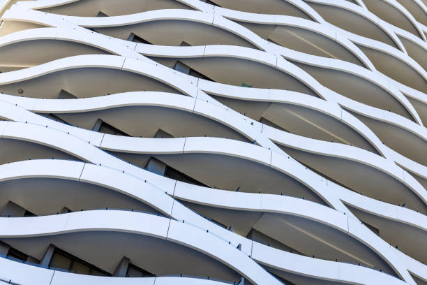 istock Closeup modern apartment building, abstract background with copy space 1608274027